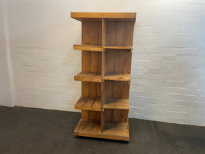 Wooden Stacking Display Cabinet On Wheels - REDUCED