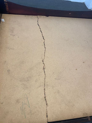 Dark Wood Queen Slay Bed Base (Board Broken) - 2ndhandwarehouse.com