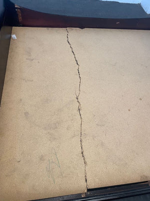 Dark Wood Queen Slay Bed Base (Board Broken) - 2ndhandwarehouse.com