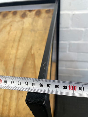 Black Frame 3 Tier Wooden Display Shelf on Wheels