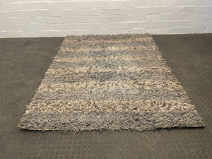 Grey & Cream Fury Rug 160 x 220 - PRICE DROP