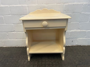 Cream 1 Drawer Bedside Table - PRICE DROP