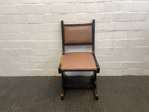 Hard Wood Brown Dining Chair (Torn) - PRICE DROP - 2ndhandwarehouse.com