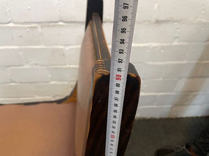 Hard Wood Brown Dining Chair (Torn Side) - PRICE DROP