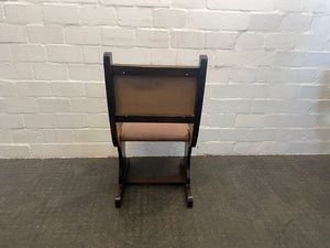 Hard Wood Brown Dining Chair (Torn Side) - PRICE DROP