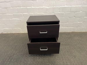 2 Drawer Dark Wood Bedside Pedestal - PRICE DROP