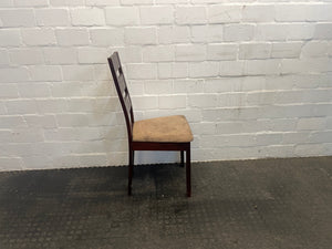 Dark Wood & Suede Dining Chair - PRICE DROP