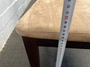 Dark Wood & Suede Dining Chair - PRICE DROP