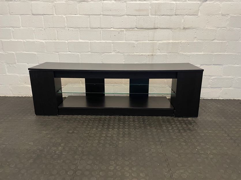 Dark Wood Tv Stand With Glass - PRICE DROP