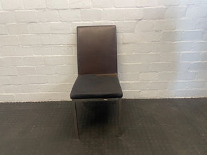 Brown Steel Framed Chair (Material Peeling) - PRICE DROP