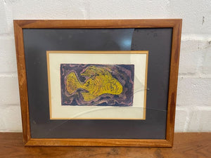 Abstract Fish Framed Art (Broken Glass)