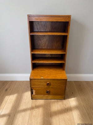 Vintage Stepped Wood Display Cabinet & Drawer Unit - 2ndhandwarehouse.com
