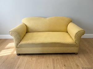 Vintage Golden Floral 2-Seater Couch - 2ndhandwarehouse.com