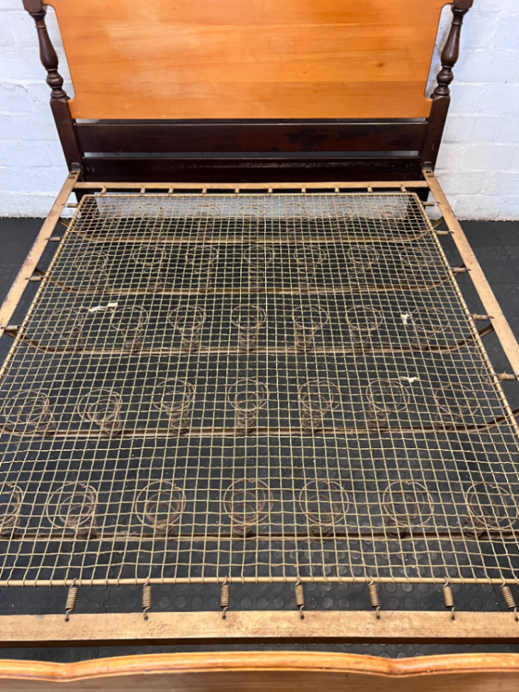 152cm Yellowwood Queen Bed Frame with Scalloped Detail - 2ndhandwarehouse.com