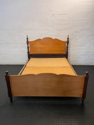 152cm Yellowwood Queen Bed Frame with Scalloped Detail - 2ndhandwarehouse.com