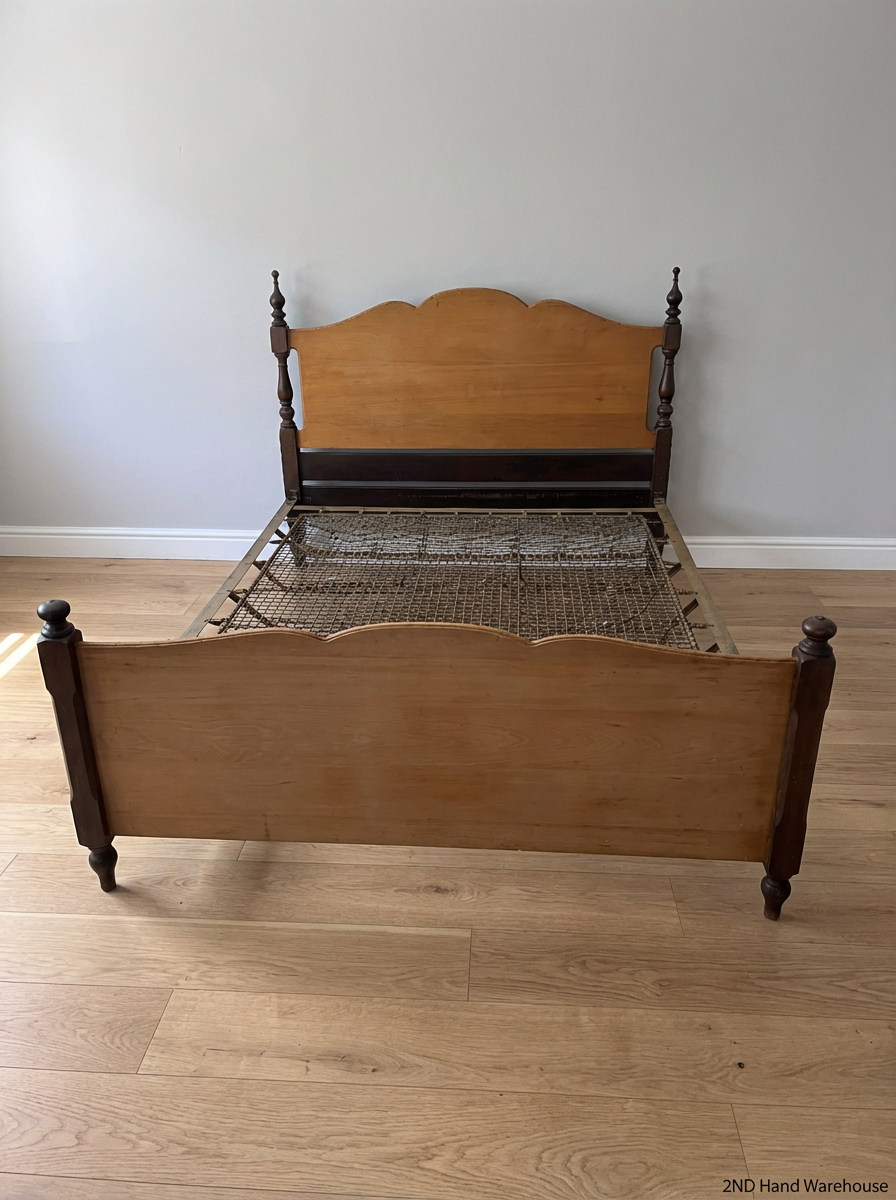 152cm Yellowwood Queen Bed Frame with Scalloped Detail - 2ndhandwarehouse.com