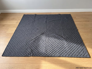 Charcoal Grey Diamond Quilted Blanket Throw - 210cm x 195cm - 2ndhandwarehouse.com