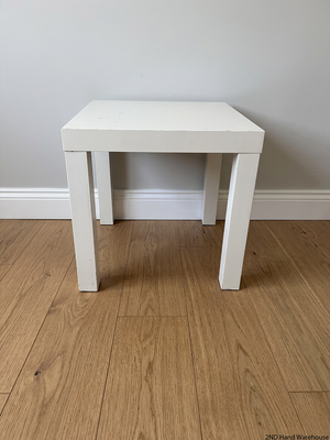 Square White Minimalist Side Table — Broken Parts and Damaged Legs
