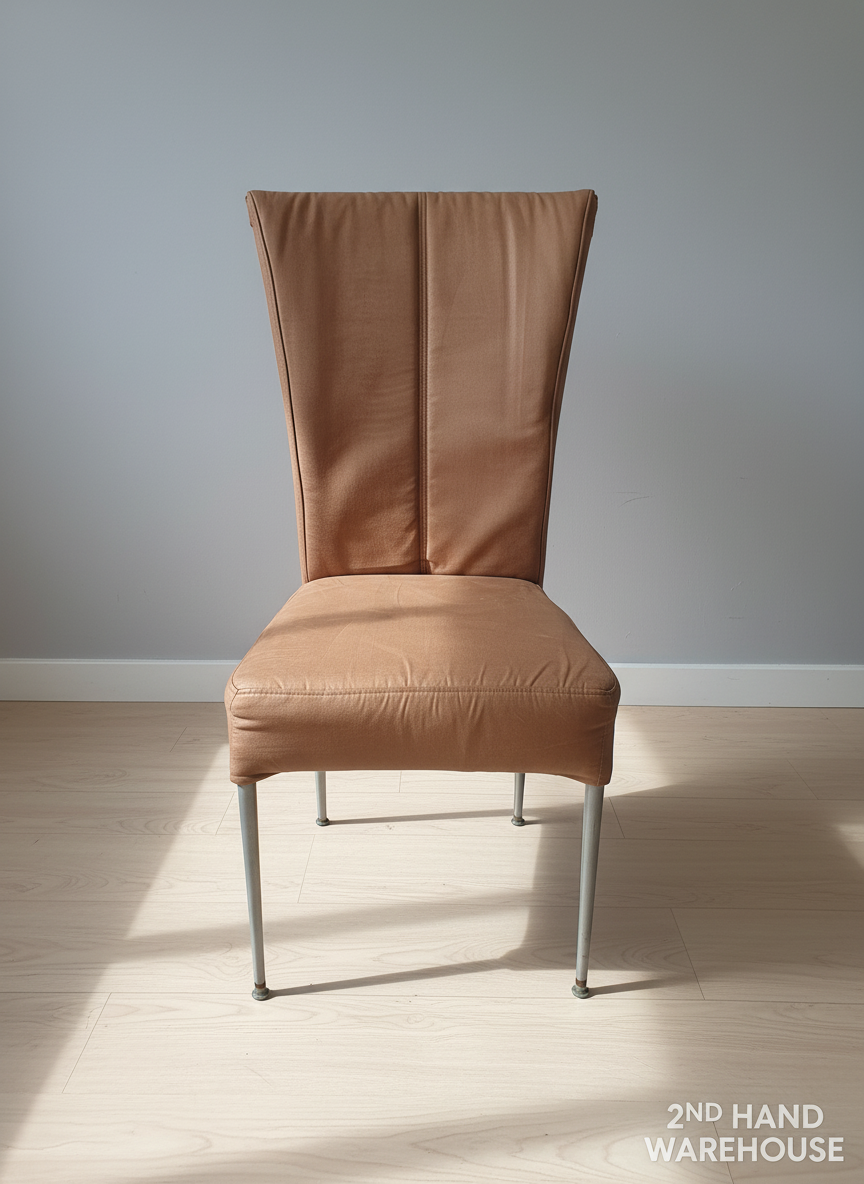Stylish Tan Fabric Dining Chair with Minor Wear - PRICE DROP