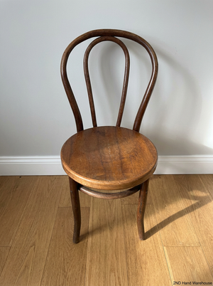 Vintage Bentwood Style Wooden Dining Chair — Surface Scuffs and Worn Varnish on Seats
