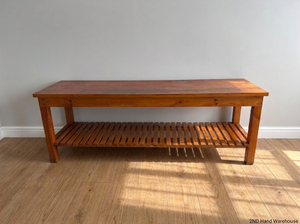 Large Oregon Pine Slatted Sideboard Server — Good Working O - 2ndhandwarehouse.com