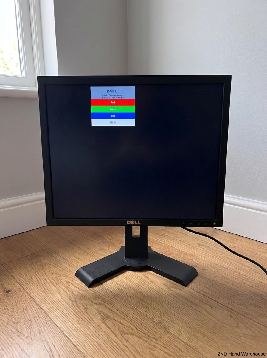 Black Dell Computer Monitor with Stand — Good Working Order - 2ndhandwarehouse.com