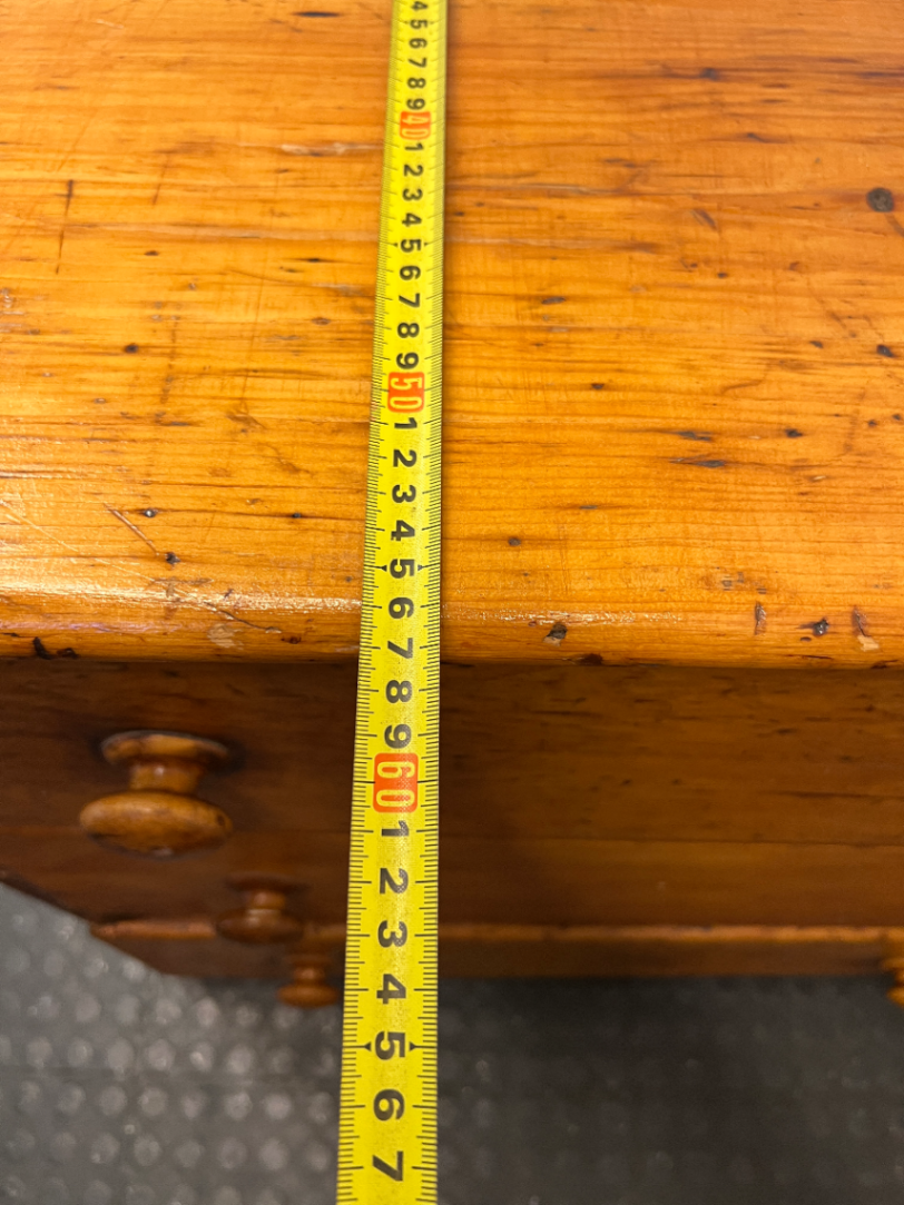 3-Drawer Wooden Chest in Light Oak Finish — Well Used; Visible Scratches and Aged Finish
