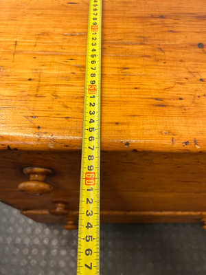 3-Drawer Wooden Chest in Light Oak Finish — Well Used; Visible Scratches and Aged Finish
