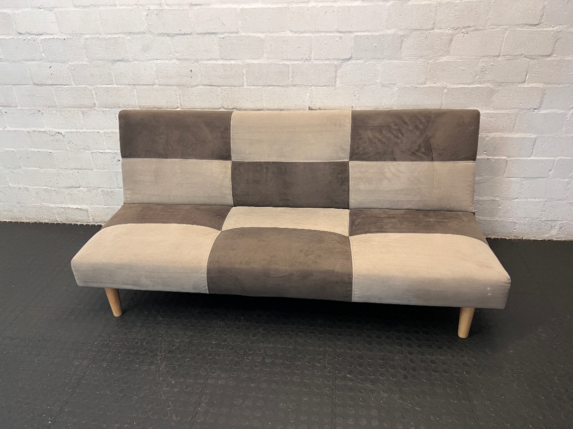 3-Seater Checkerboard Sleeper Couch - General Usage Marks - 2ndhandwarehouse.com