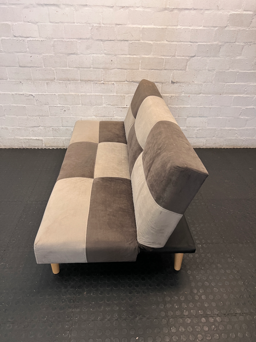 3-Seater Checkerboard Sleeper Couch - General Usage Marks - 2ndhandwarehouse.com