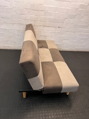 3-Seater Checkerboard Sleeper Couch - General Usage Marks - 2ndhandwarehouse.com