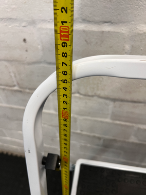 3 Tier Folding Step Ladder - White & Black Metal - 2ndhandwarehouse.com
