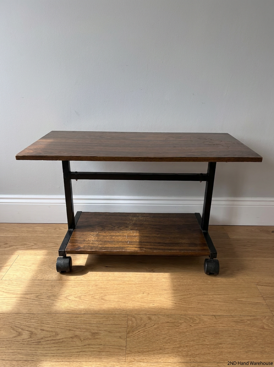 Wood Grain Finish TV Unit on Wheels