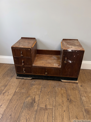 Vintage Wooden Stepped Chest of Drawers — Old Second Hand Condition with Surface Wear