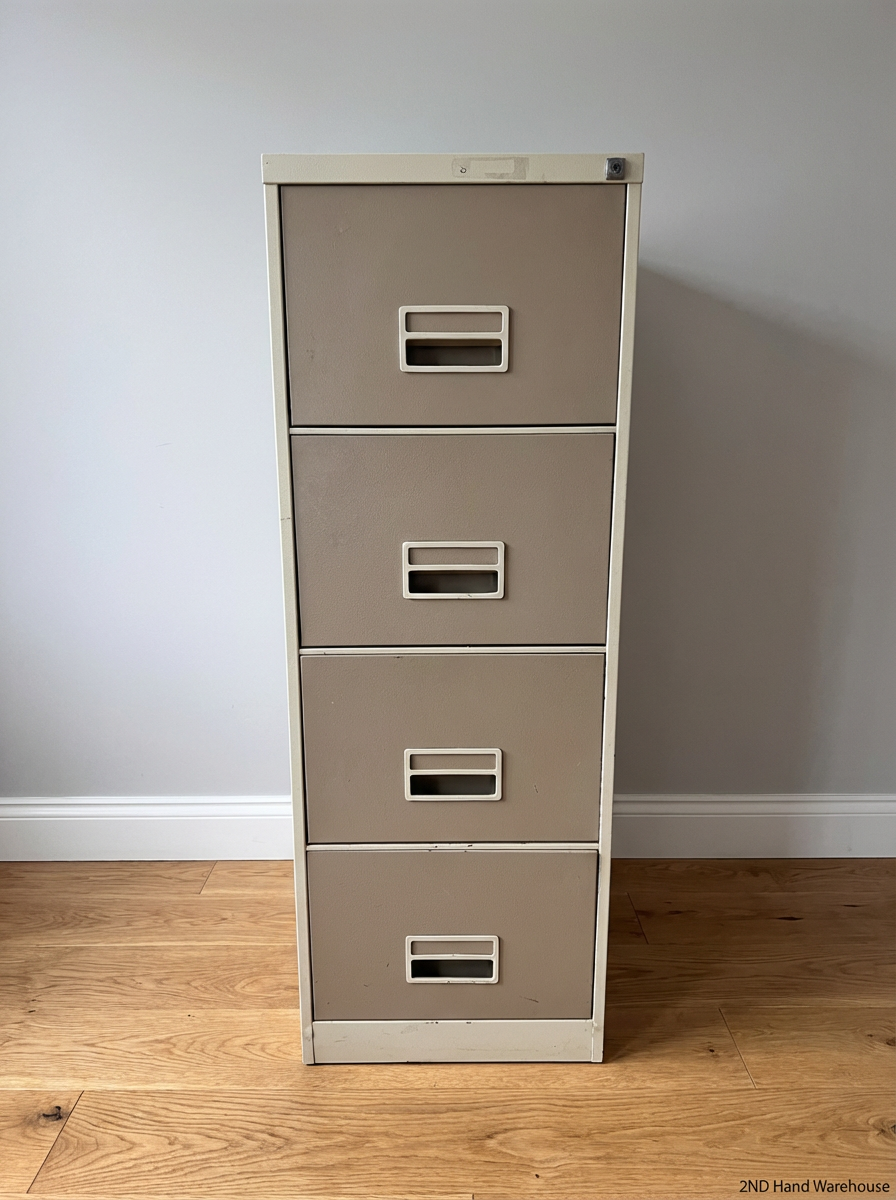 4-Drawer Steel Filing Cabinet - Visible Surface Wear - 2ndhandwarehouse.com