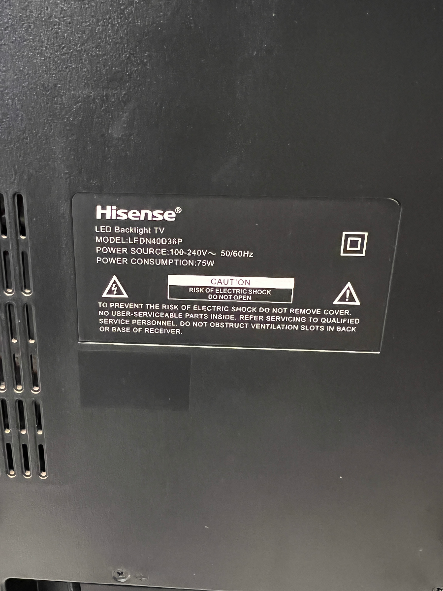 43-Inch Hisense LED TV with Remote — Good Working Order