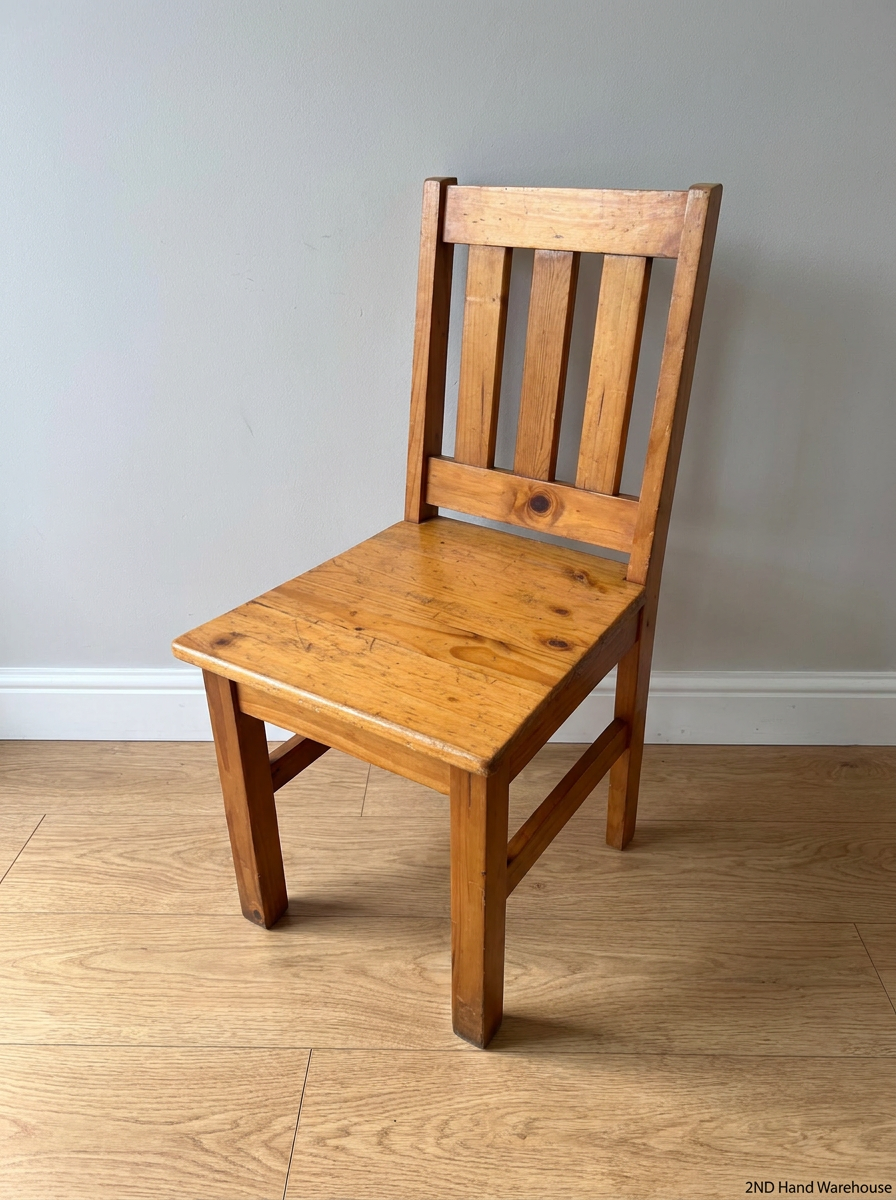 Varnished Oregon Pine Dining Chair