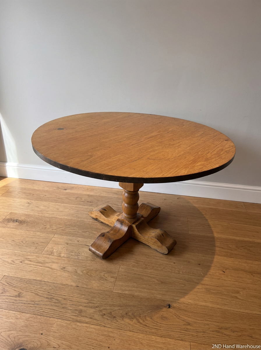 Round Wooden Pedestal Dining Table