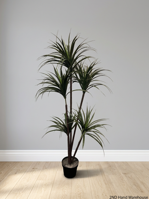Multi-Stemmed Artificial Dracaena Plant in Black Pot