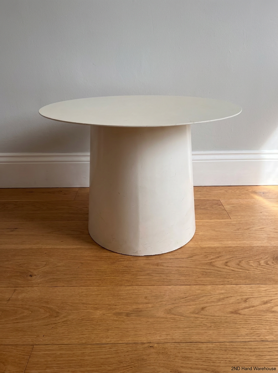 Modern Round Tapered Pedestal Coffee Table — Fair Used Condition - 2ndhandwarehouse.com