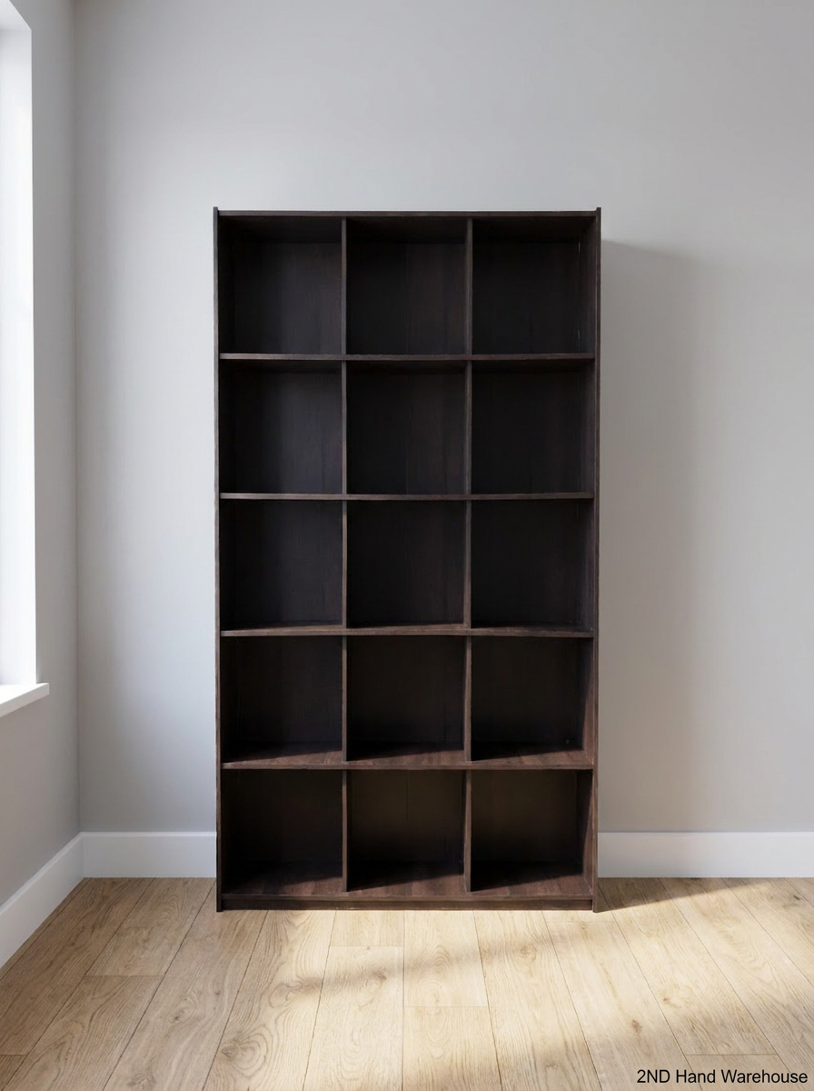 Dark Brown Pigeon-Hole Bookshelf — Fair Used C