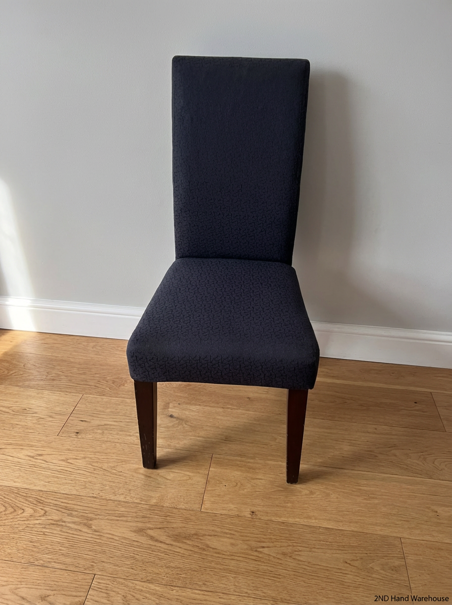 Set of 4 Navy Textured Dining Chairs - Scuffs on Legs - 2ndhandwarehouse.com
