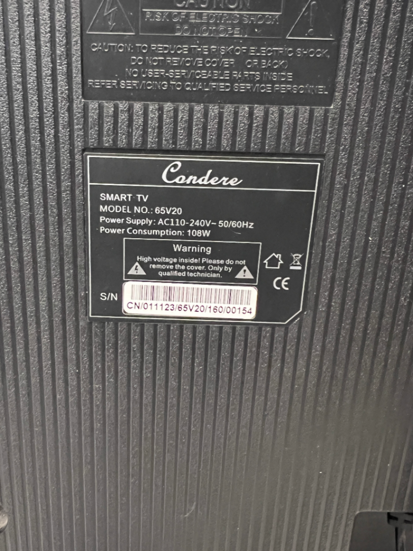 65-Inch Candere Smart TV — Good Working O - 2ndhandwarehouse.com