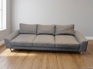 Contemporary Grey 3-Seater Fabric Couch - 2ndhandwarehouse.com