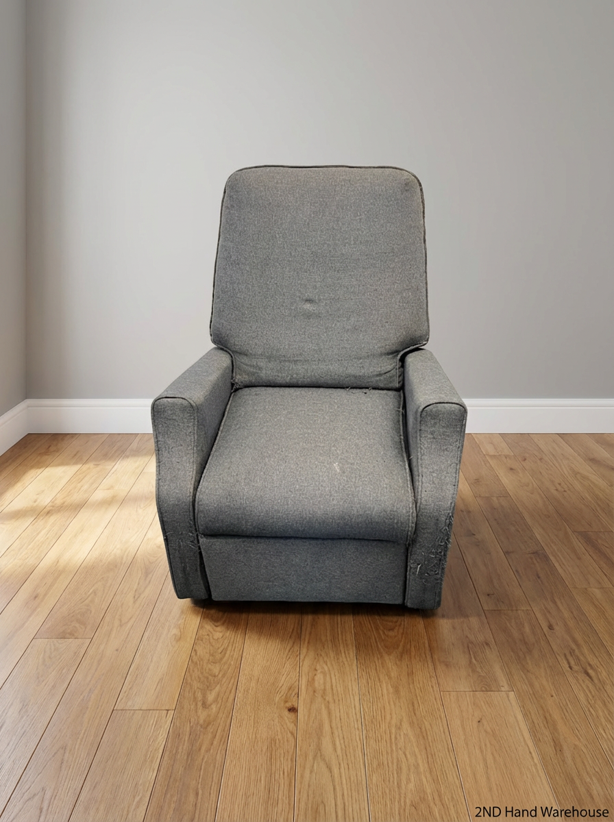 Lazy Boy Grey Fabric Recliner Armchair - Well Used - 2ndhandwarehouse.com