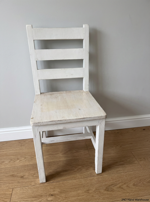 Classic Rustic White Slatted Dining Chair - 2ndhandwarehouse.com