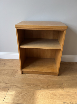 Medium Wooden Two-Tier Bookshelf — Fair Condition with General Wear