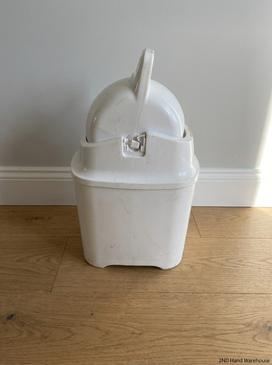 White Rotating Plastic Nappy Bin — Clean and Tested
