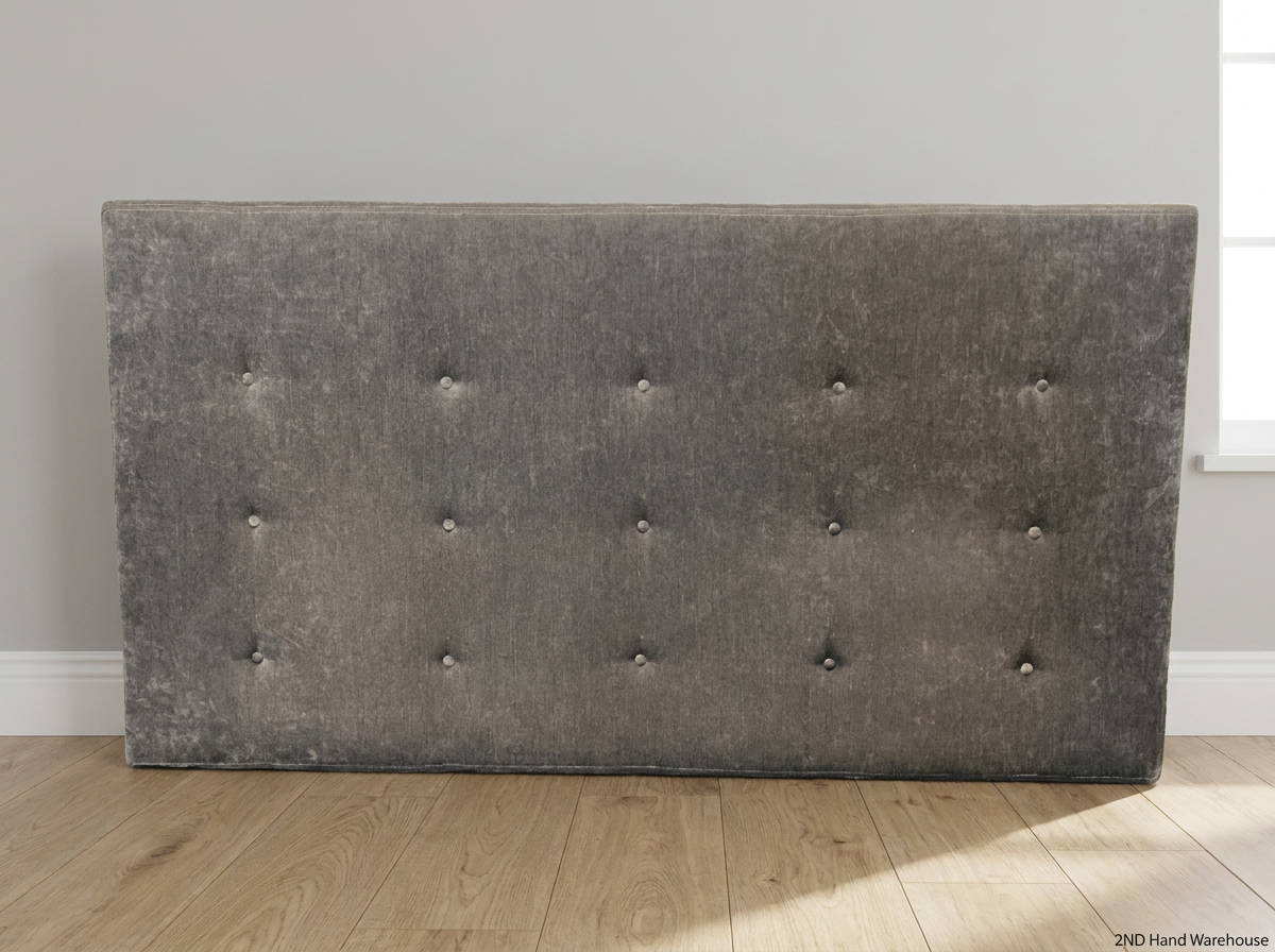 Charcoal Grey Tufted Upholstered King Headboard