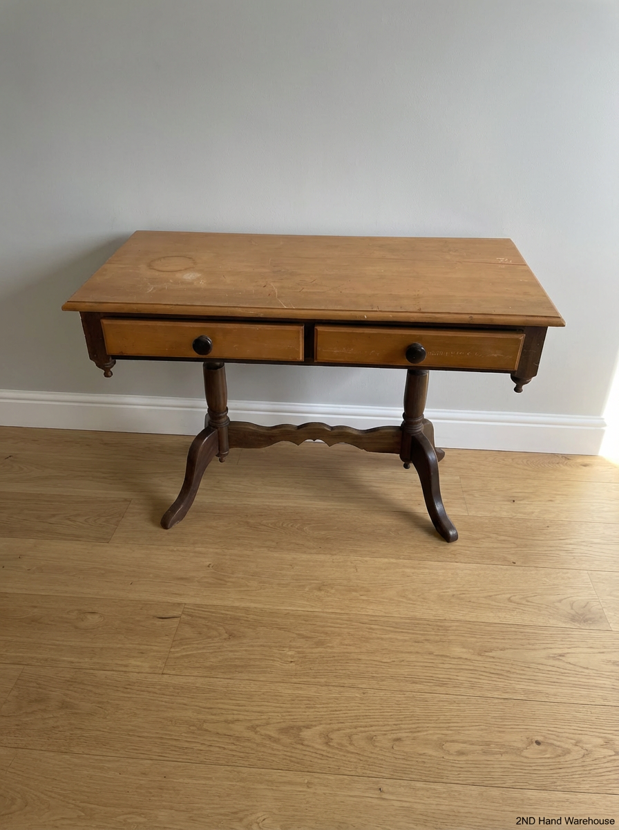 Vintage Two-Drawer Office Desk / Console Table